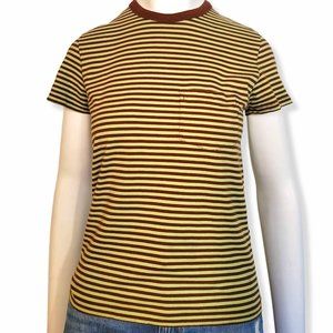 RARE VINTAGE LEVIS 1960s Casuals Striped Ringer T-Shirt Green